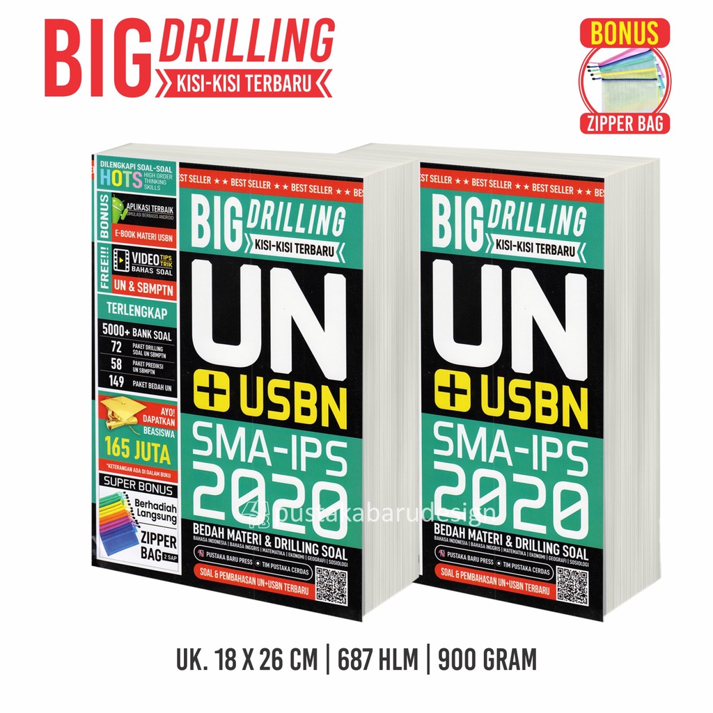Buku UN USBN SMA IPS 2020 Big Drilling Kisi Kisi Terbaru Terlengkap Soal Soal HOTS-2