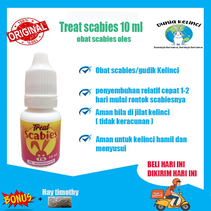 OBAT SCABIES KELINCI OLES TREAT SCABIES 10 ML GUDIK GATAL