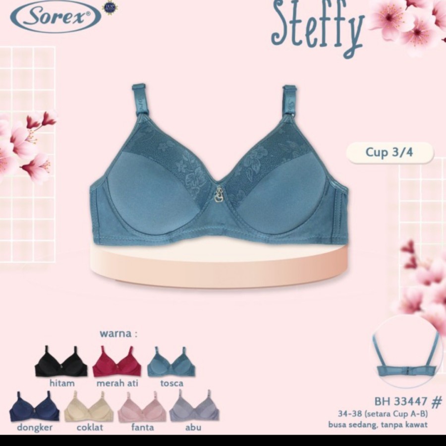 bh bra wanita sorex 18220 33458 33447 33441 33446 motif kembang tanpa kawat kait 2