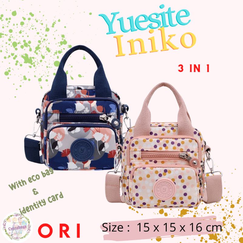 YUESITE INIKO HANDBAG MULTIFUNGSI TENTENG TAS SELEMPANG WANITA RANSEL MINI SMALL IMPORT CYUTEBAGS