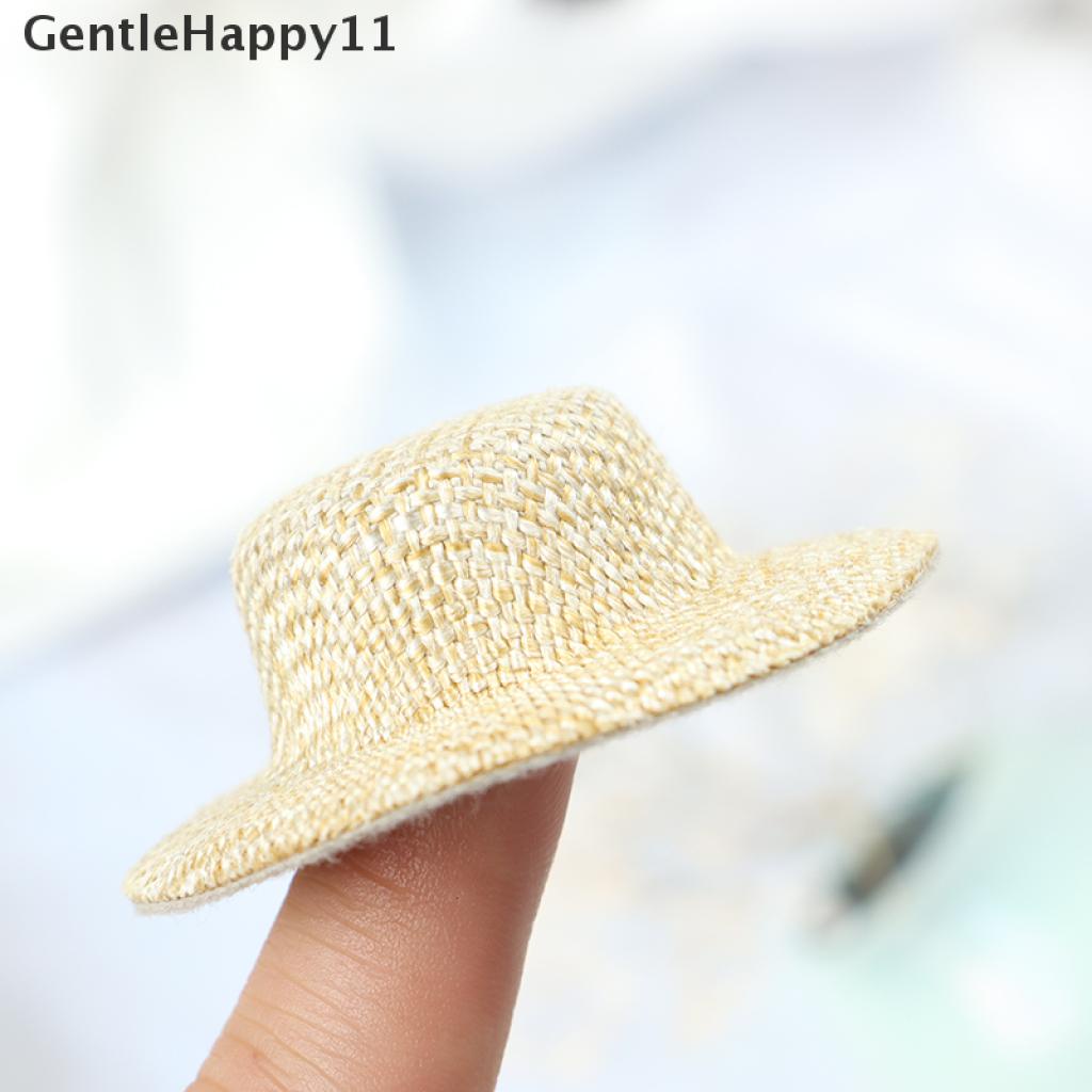 Gentlehappy 2Pcs Miniatur Topi Jerami Untuk Aksesoris Rumah Boneka