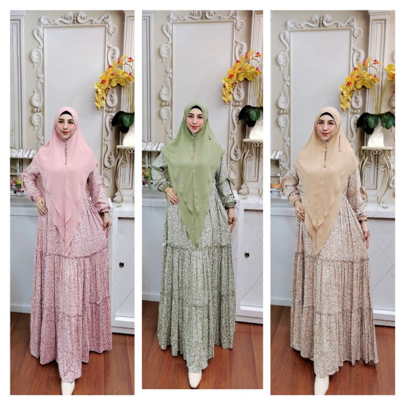 ready//HOMEY bunga by hanatia||gamis ORI //gamis syar'i
