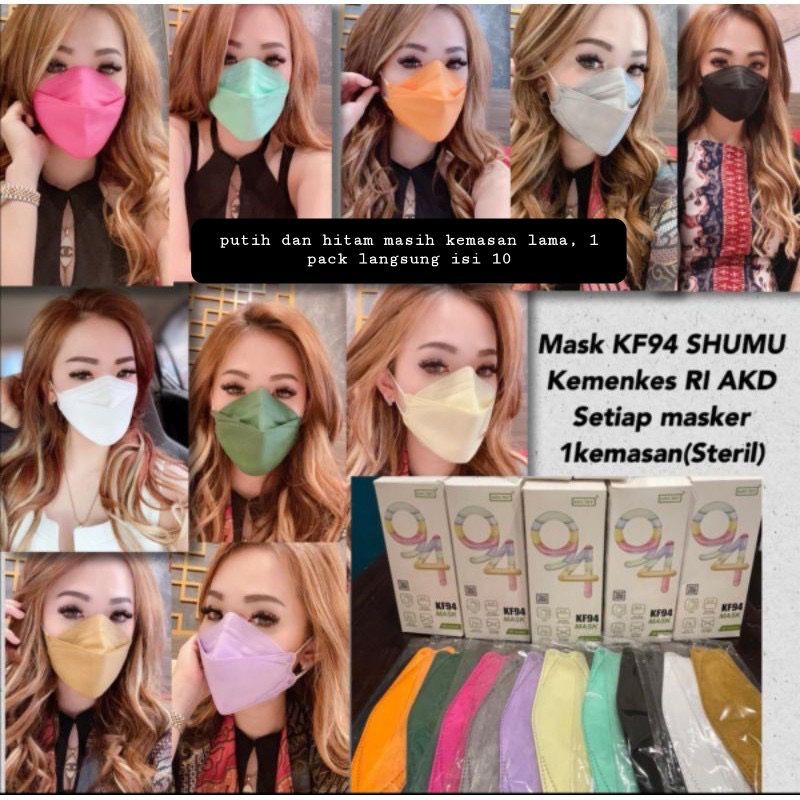 SHUMU Masker KF94 ORIGINAL  KEMENKES 4 ply isi 10