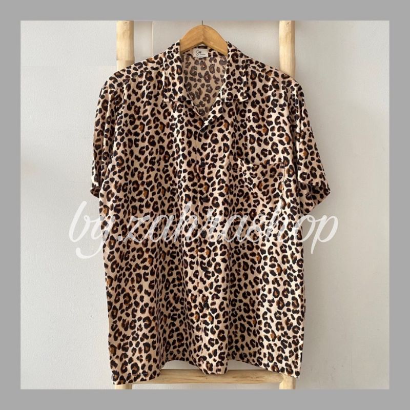 KEMEJA LEOPARD/MACAN TUTUL PENDEK PRIA||BAHAN ADEM