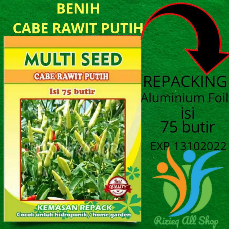 Bibit Cabe Rawit Putih isi Sekitar 75 biji Repacking Cabe Rawit Unggul Multi Seed