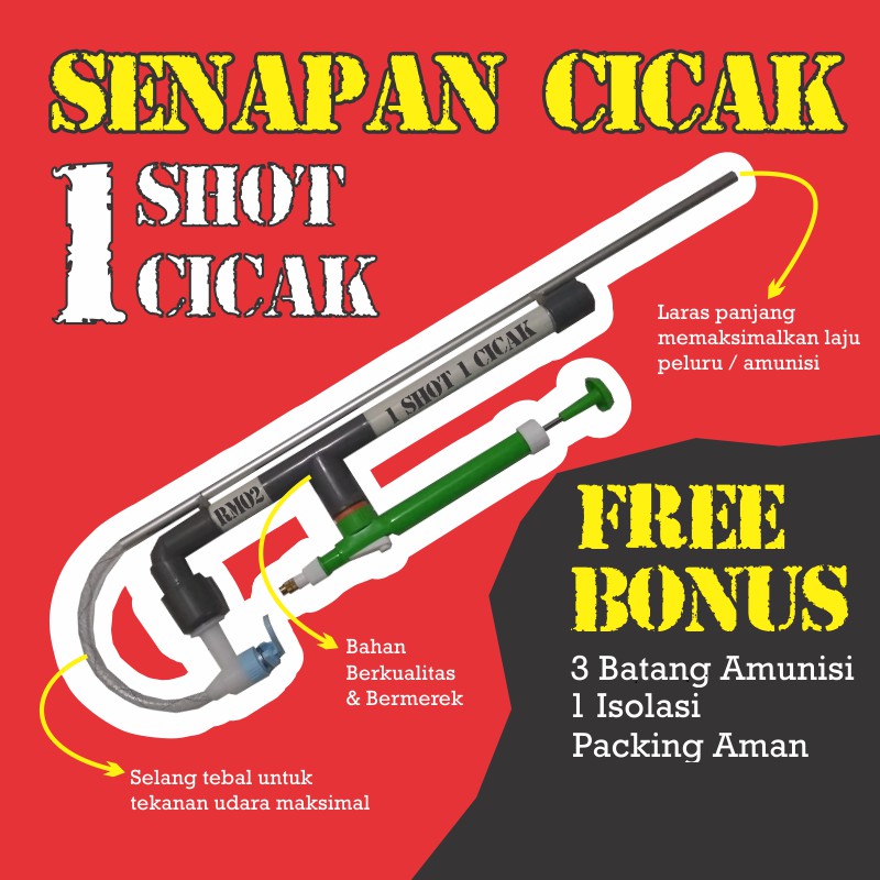 Tembakan Cicak Senapan Cicak 1 Shot - 1 Cicak Pembasmi Cicak & Tokek