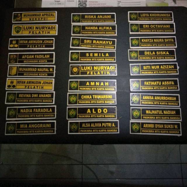 

Name tag /Nama dada