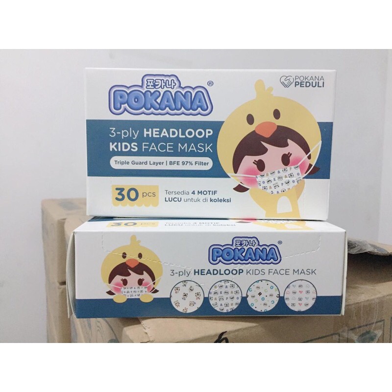 Masker Medis Pokana Headloop Surgical Kids Face Mask