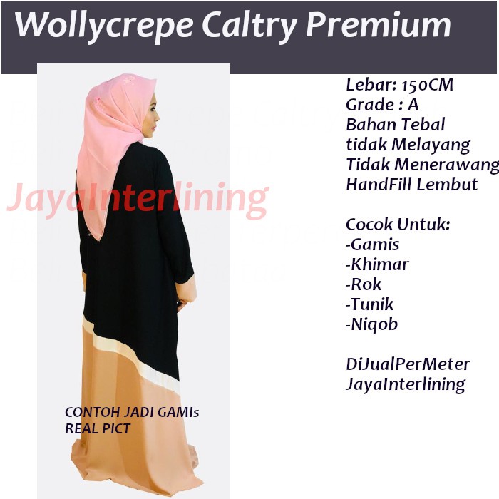 Kain Wollycrepe Premium LEBAR 150cm METERAN