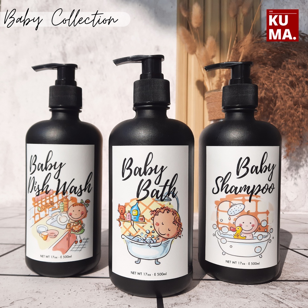 BOTOL SABUN REFILL BAYI | BABY WASH REFILLABLE BOTTLE | BODY WASH &amp; SHAMPOO BOTTLE FOR BABY 500ML | aesthetic bottle refill | botol sabun shampoo bayi isi ulang | botol pump 500ml