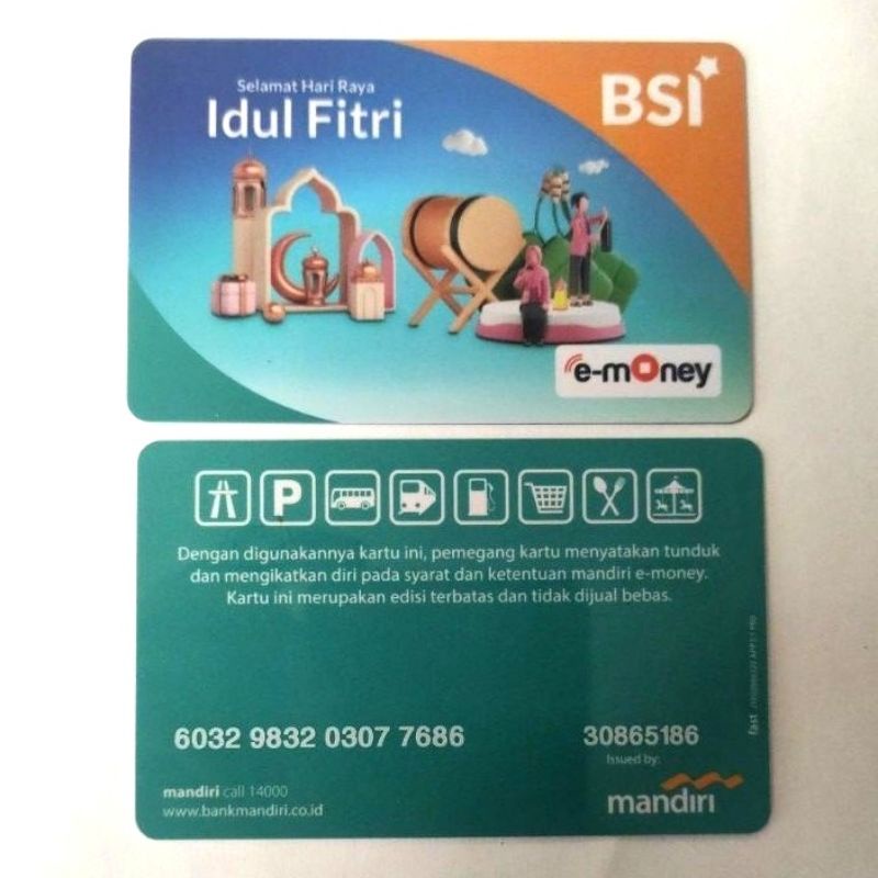 Mandiri eMoney Bank Syariah Indonesia (BSI) ORI /Like eTOLL Tapcash Flazz or Brizzi