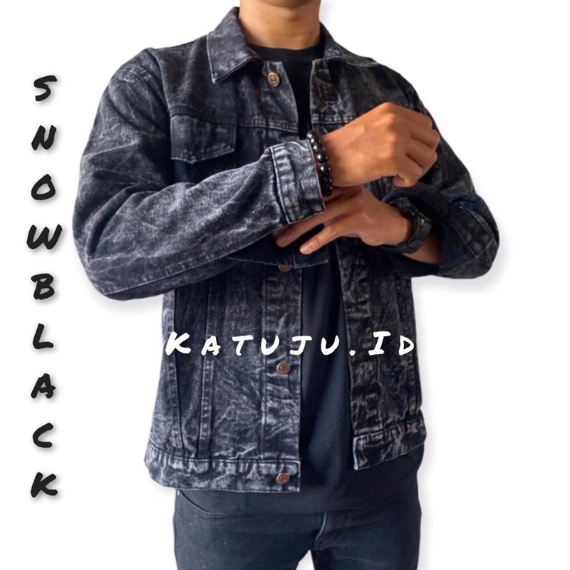 Jaket Jeans Pria wanita | Jaket Jeans Snowblack Premium quality