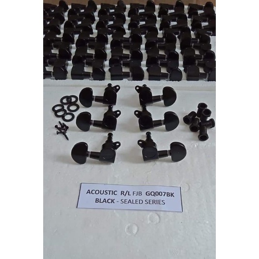 Dryer Gitar Tuning Peg Machines Head Tuner Dryer Black 6 Pc 3L- 3R