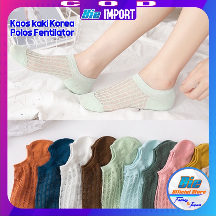 Kaos Kaki Korea Wanita Polos Fentilator Impor Best Seller