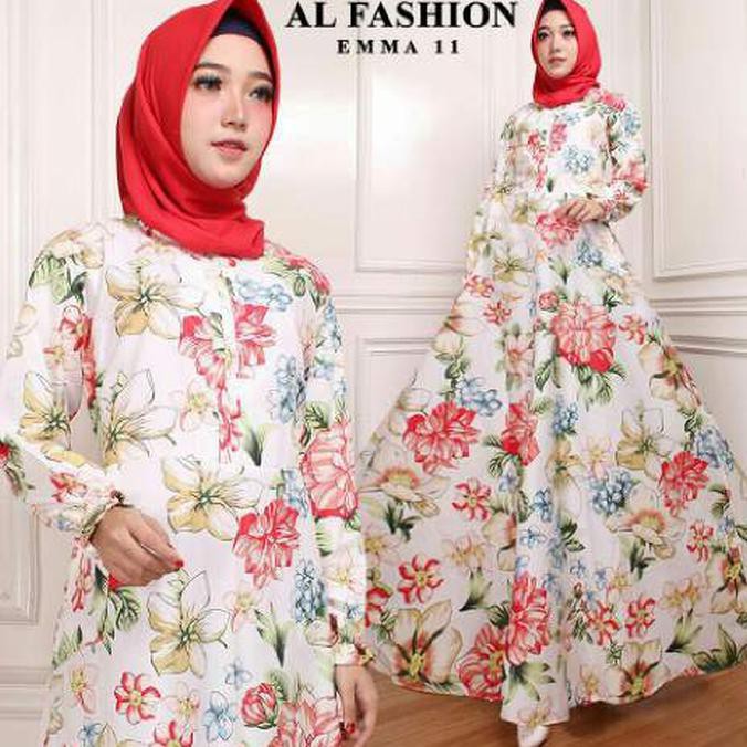 Long Dress Jumbo Maxi Busui Emma 11 Atl Katun - Putih