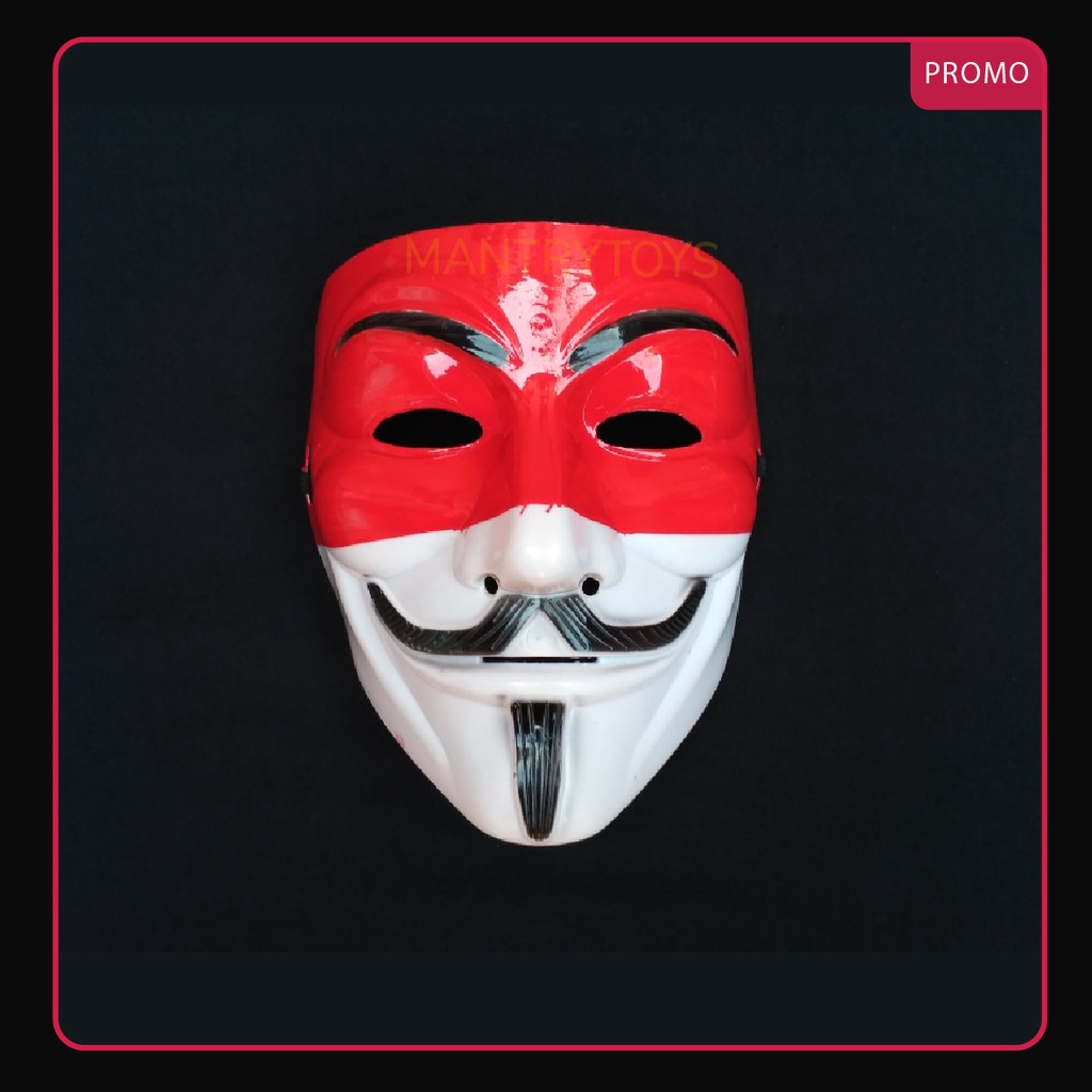Topeng Anonymouse Indonesia Merah Putih topeng hacker mainan anak murah meriah anonymous joker bujan