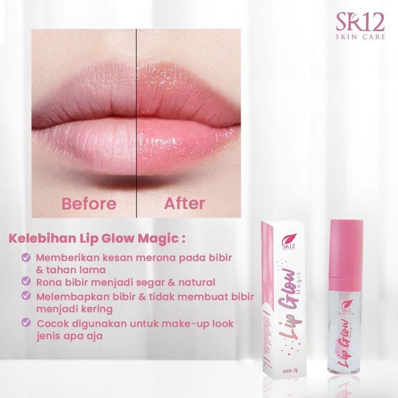 Lip Glow Magic SR12 LIPGLOW Melembabkan Memberikan Warna pada Bibir dan Efek Glossy BPOM Halal