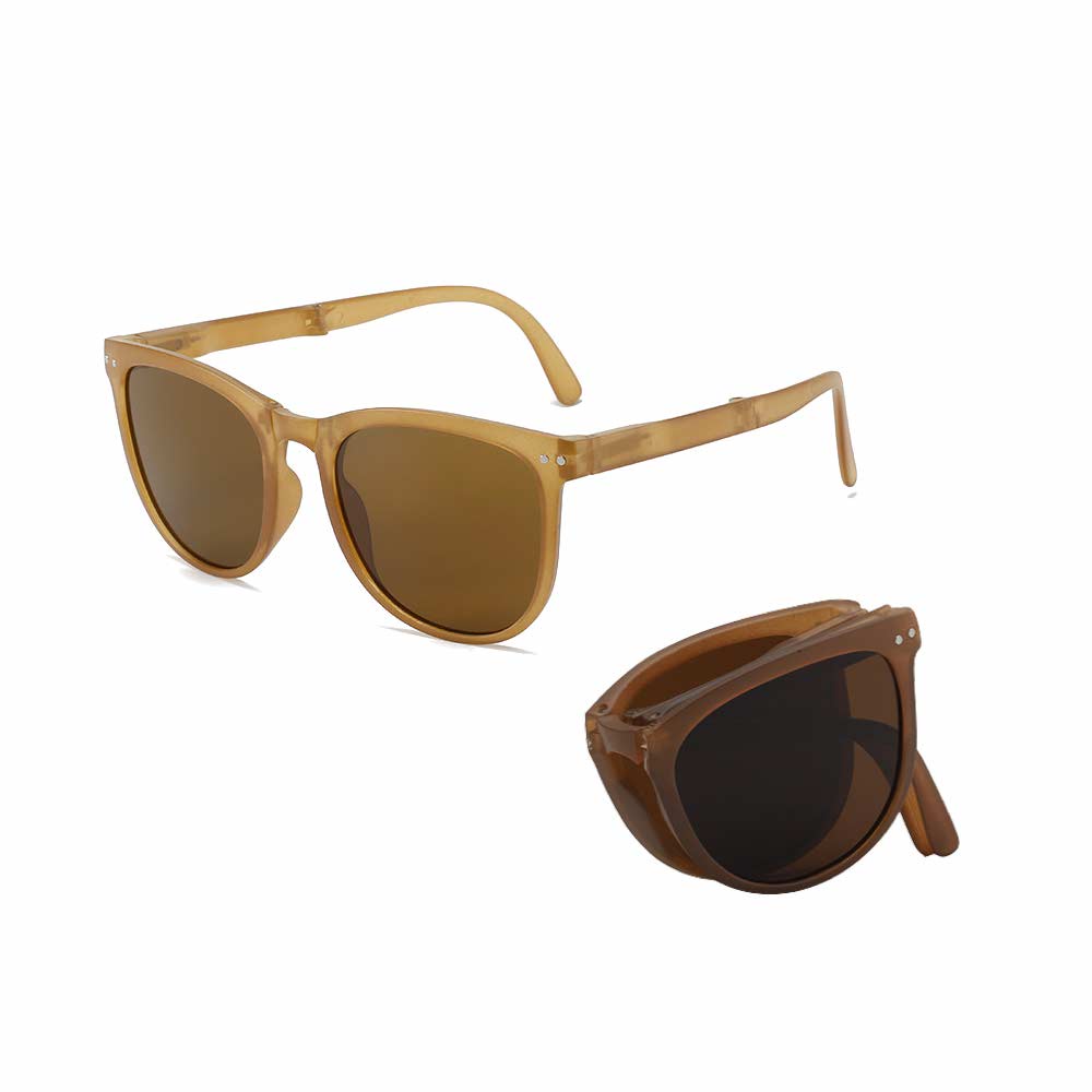 Kacamata Lipat [ Cokelat ] UV400 - Anti Radiasi - Sunglasses Pria &amp; Wanita Korea - HM8092