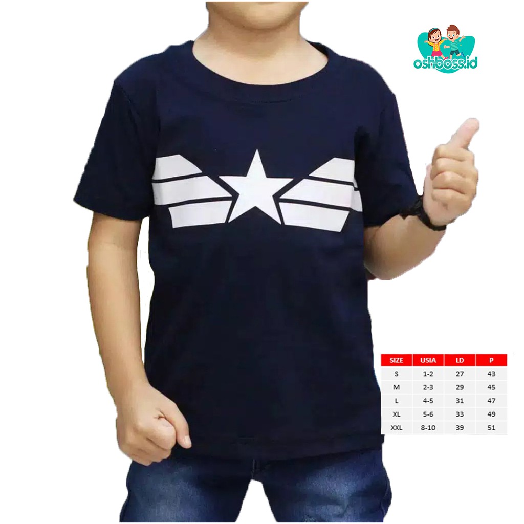 COD KAOS ANAK DISTRO MOTIF AVENGER NAVY 1-7 TAHUN