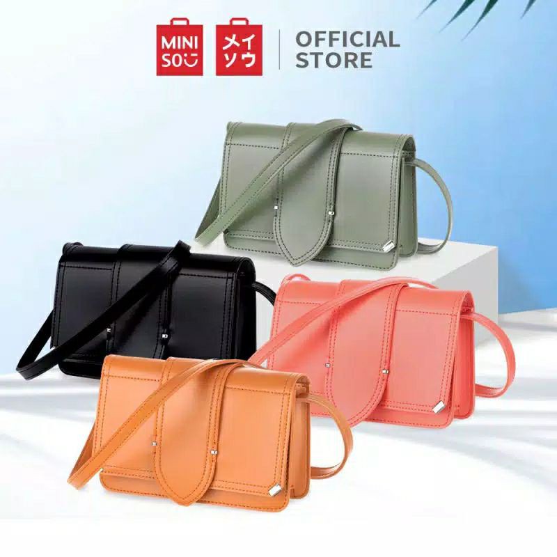[FREE SECRET GIFT] MINISO Tas Bahu Wanita Tas Selempang Crossbody Sling Bag Square Single Shoulder