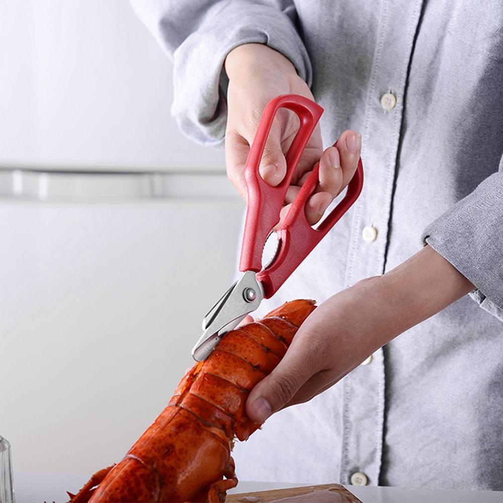 [Elegan] Gunting Seafood Dilepas Stainless Steel Shear Snip Shell Udang Peeler Lobster Udang Ikan Alat Masak Pemotong Sayuran