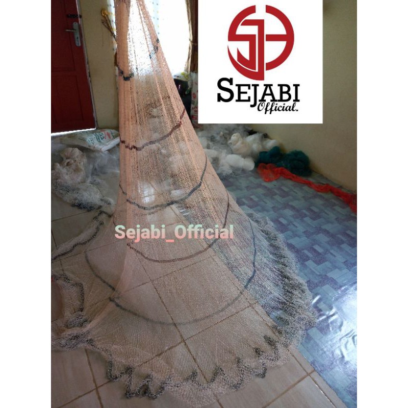(Sejabi) Termurah Jala Lempar Ikan 1-1/4 Inch Ukuran Tinggi 2.8 Meter Bahan Benang PE/Nilon D6 Handm