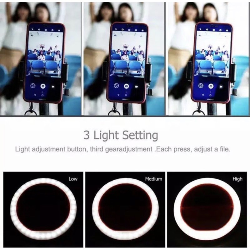 Lampu Selfie LED - Ring Selfie- Ringlight Selfie - Lampu Foto