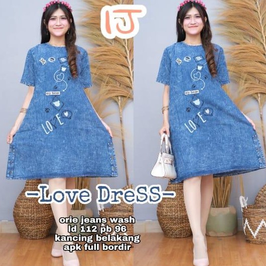 LD 114 LOVE DRESS VARIASI BORDIR