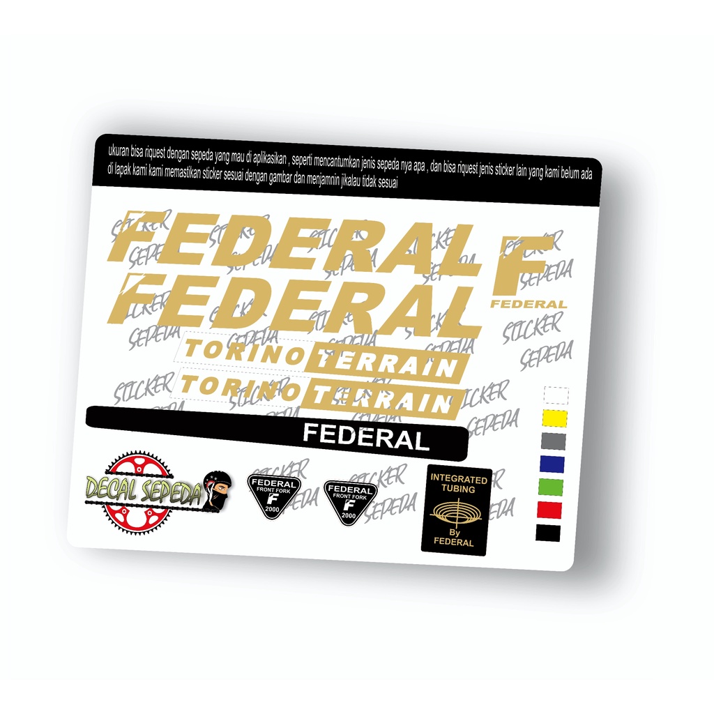 decal sepeda federal - sticker sepeda federal torino full cutting