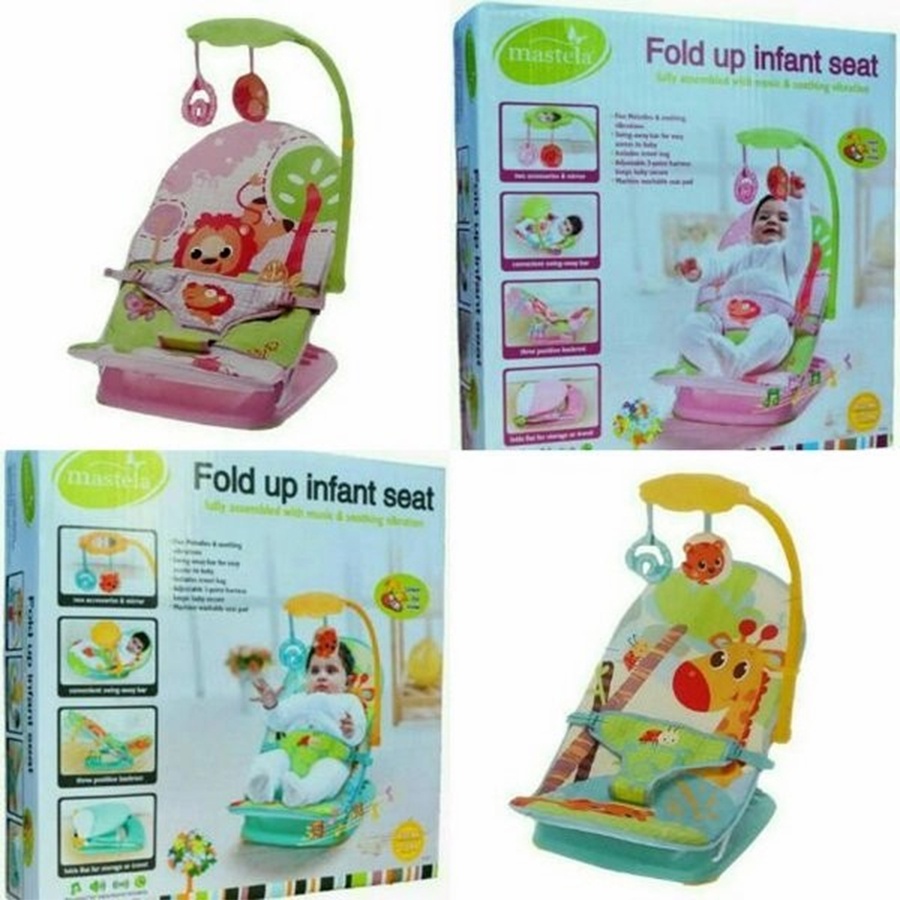 Fold Up Infant Seat Mastela Baby Kursi Bayi Getar Mainan Musik