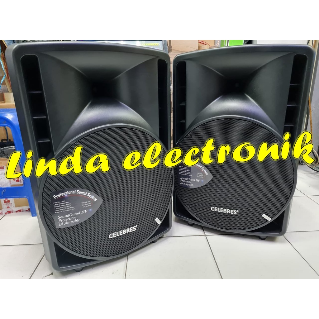 speaker aktif pasif celebress 15 inch 2 buah 1600 watt original