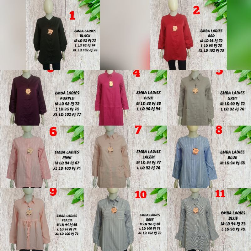 KEMEJA WANITA KEMEJA EMBA LADIES ORIGINAL