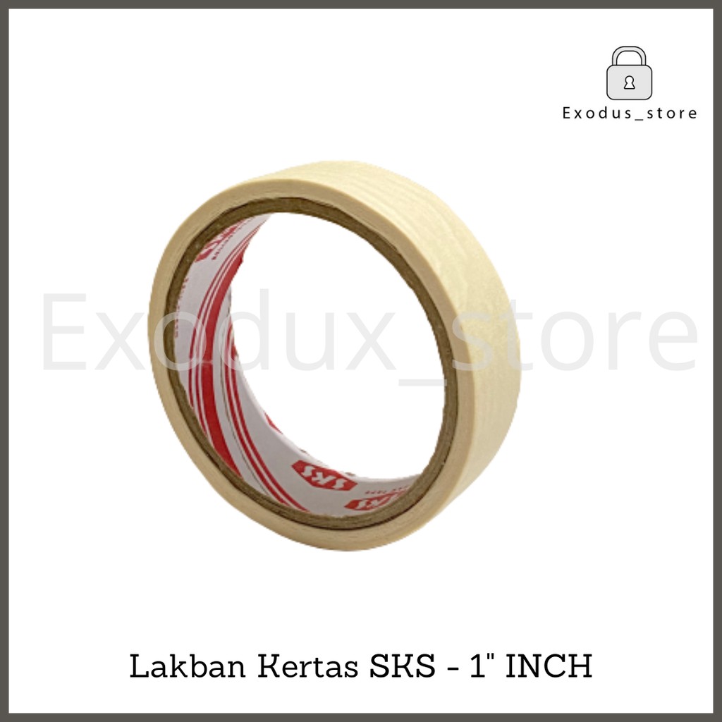 

Lakban kertas 1 inch inchi / masking tape SKS / isolasi kertas