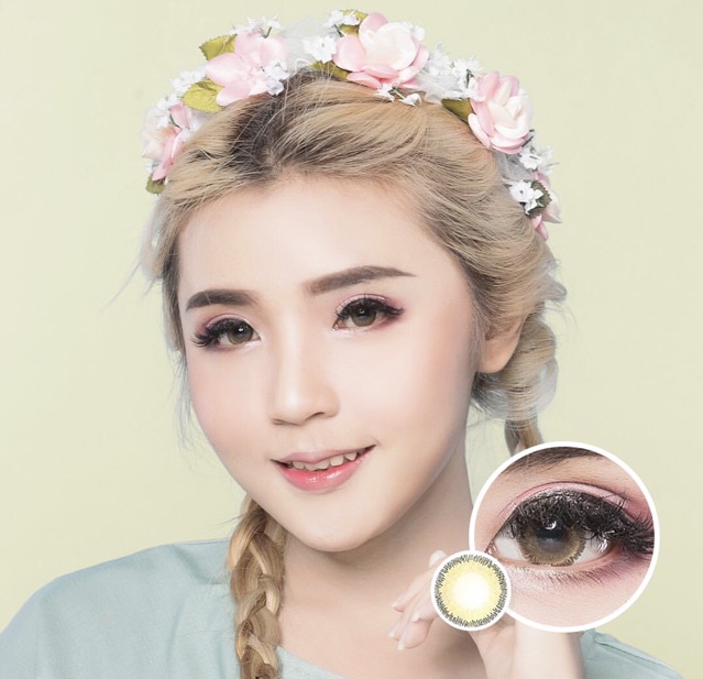 Softlens vassens xania Milene gray &amp; brown original korea