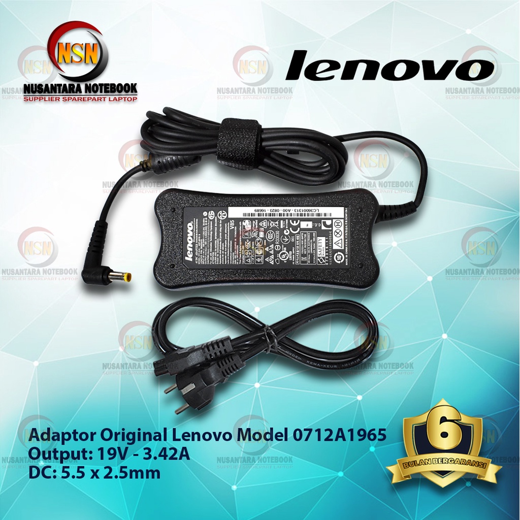 Adaptor Original Laptop Lenovo 19V 3.42A DC 5.5x2.5mm