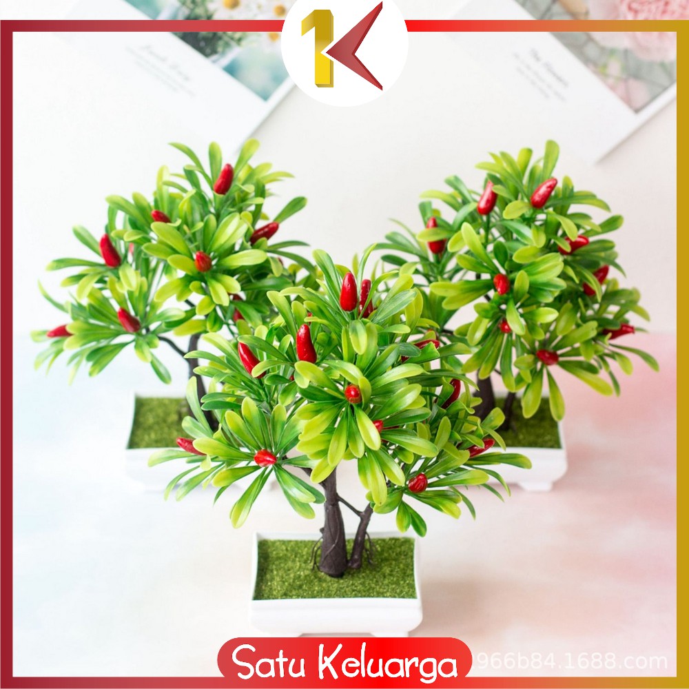 SK-C170 Ornamen Pot Buah Tanaman Hias Plastik Murah Bunga Hiasan Dekorasi Rumah Artificial Plant-2
