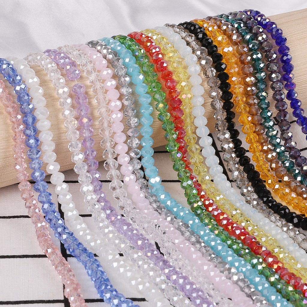 70Pcs 8mm Rondelle Austria Faceted Crystal Glass Beads Loose Spacer Beads for Jewelry Making Charms Craft Beads Accessories