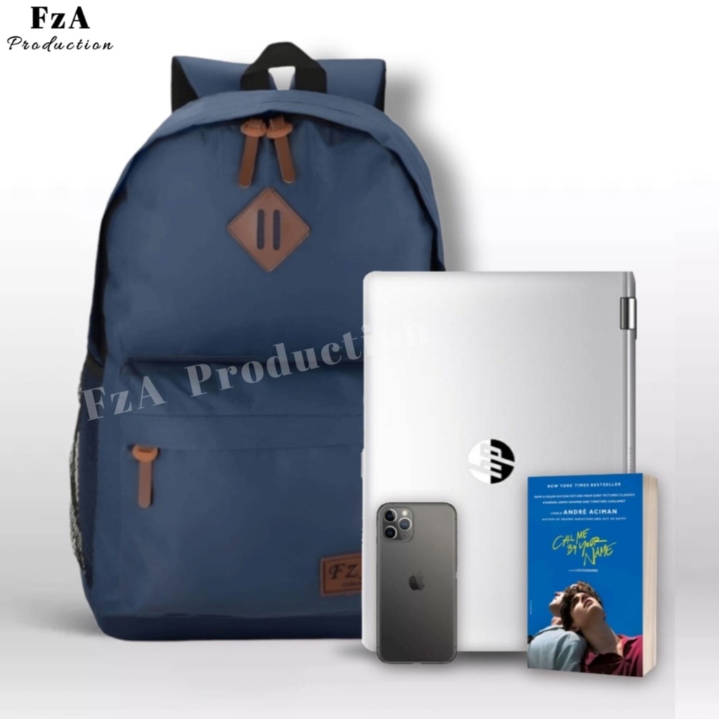 FzA Official - Tas Ransel Punggung Distro Casual Pria Wanita / Tas Ransel Laptop Original - Navy