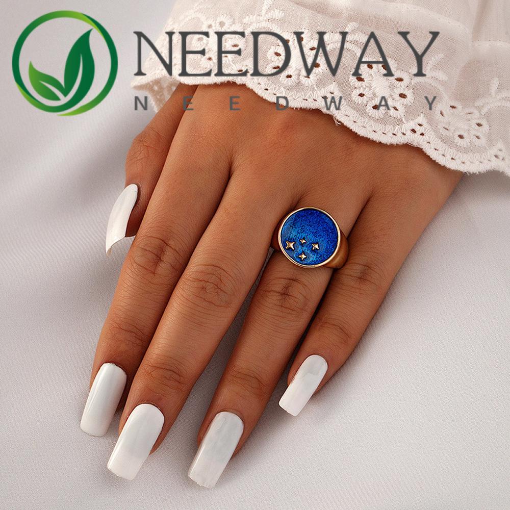 Needway  Korean Heart Rings Temperament Fashion Jewelry Finger Rings Women New Cherry Colorful Crystal Vintage Double Layer Love