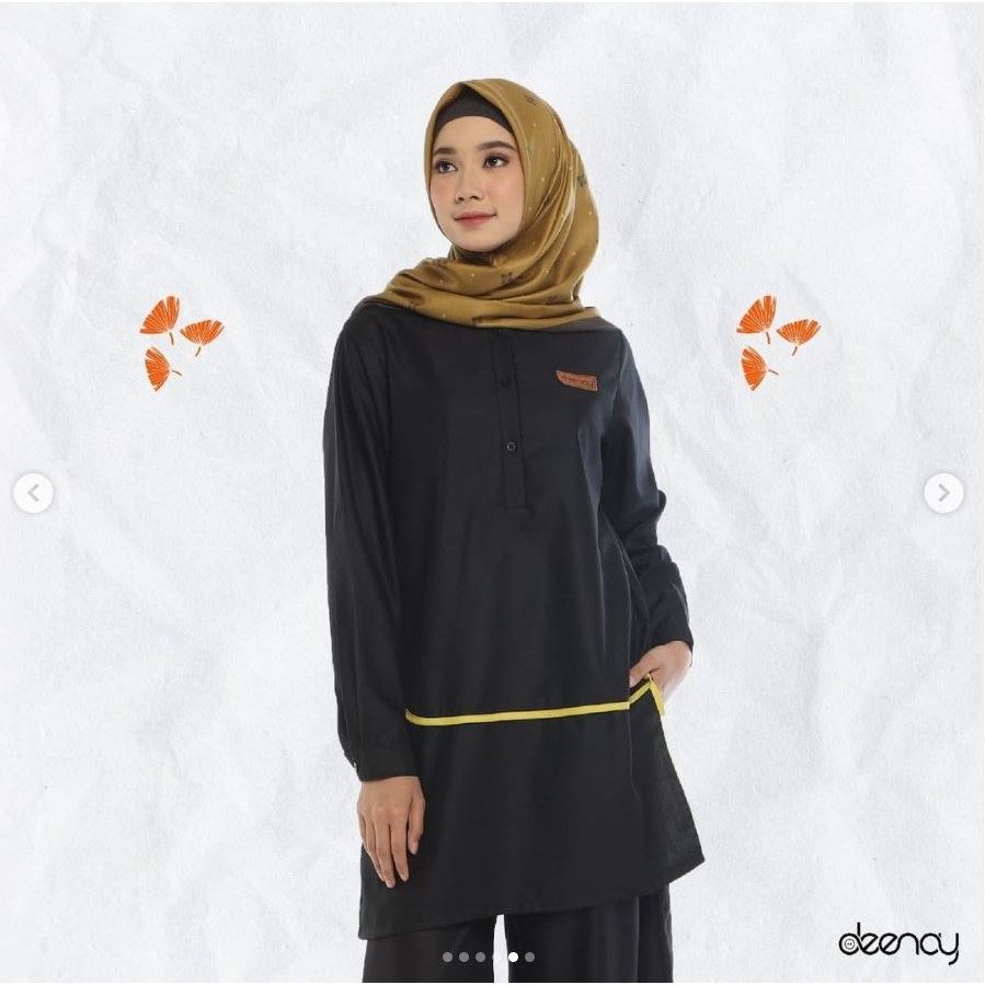 Deenay Deepa Top Black n Lime - Baju Deenay Original