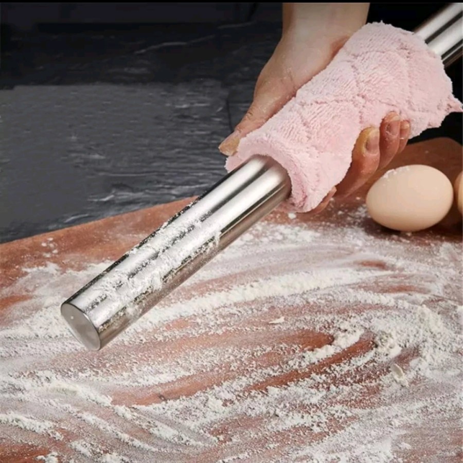 Rolling Pin Penggiling Adonan Stainless SUS 304 Premium Pemipih Besi