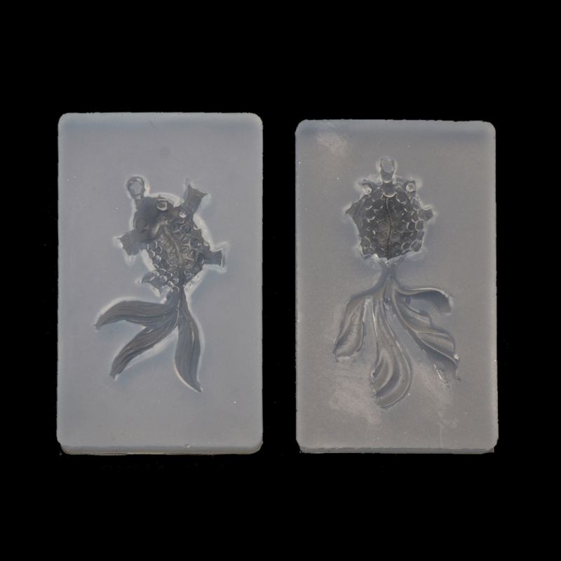 SIY  2Pcs Lucky Goldfish Pendant Necklace Resin Mold Epoxy Resin Jewelry Making Tools