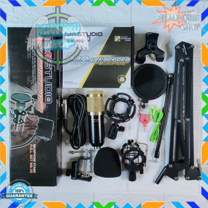 Paket Live Streaming Rekaman 3 / Karaoke Smule BM800 + Stand FullSet (free splitter)