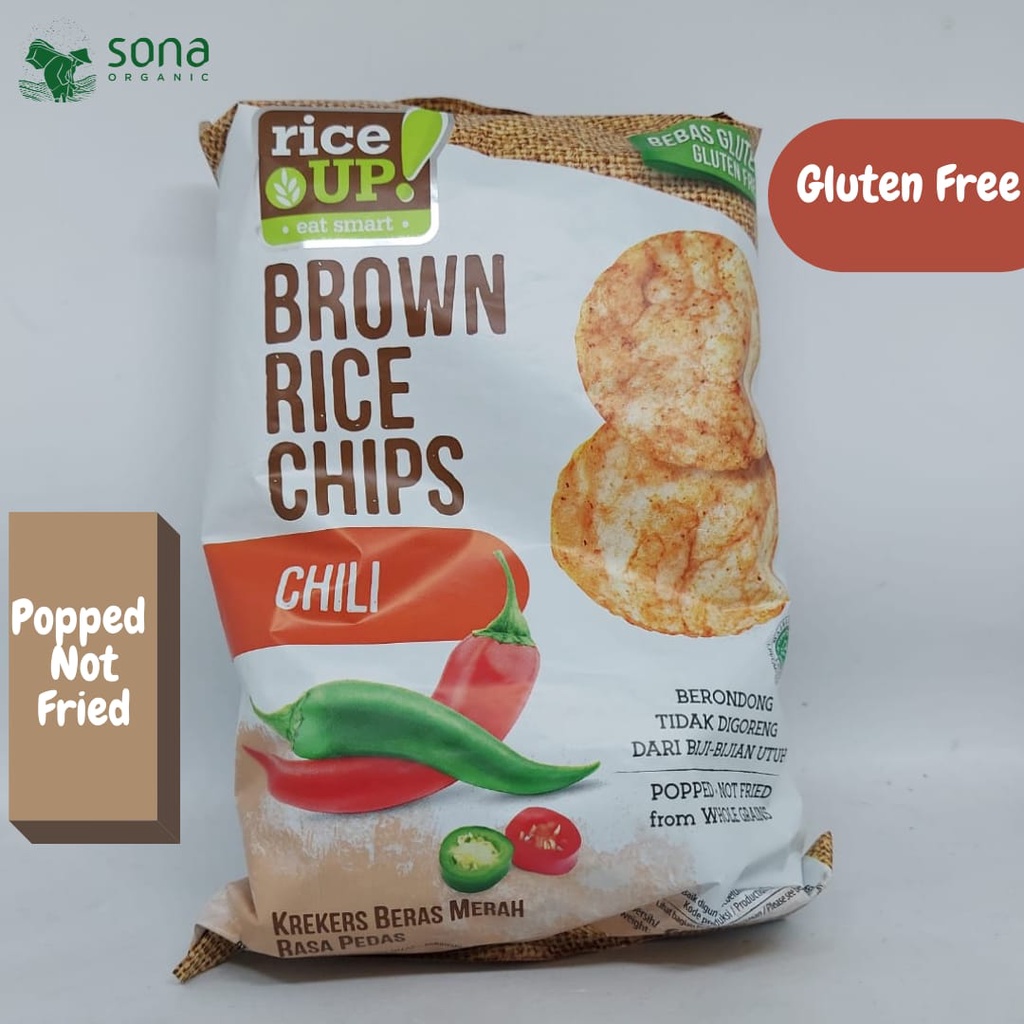 

RiceUP! Brown Rice Chips (Keripik Beras Merah) Chilli 60 G