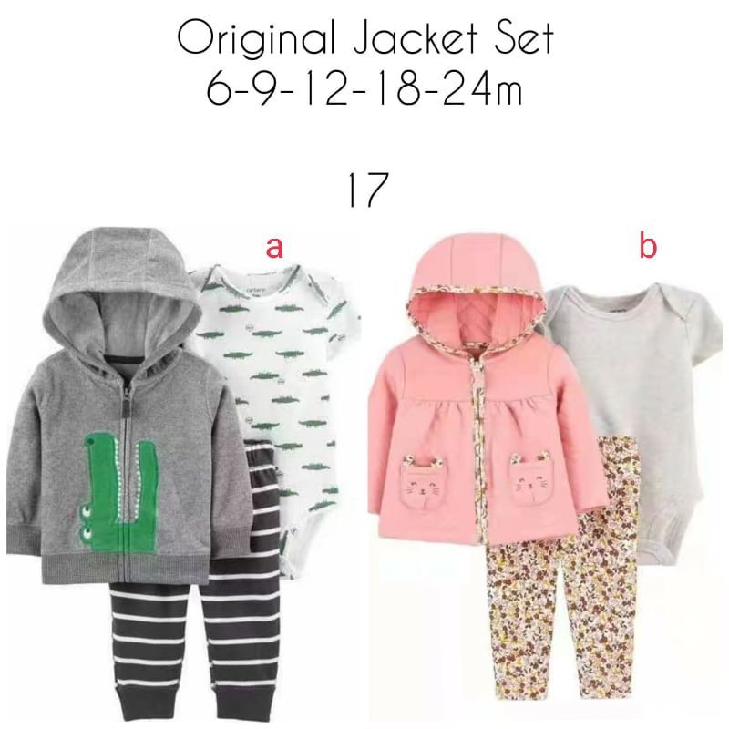 Set jaket bayi 3in1 /set jumper jaket bayi / jumper jaket/ baju import bayi