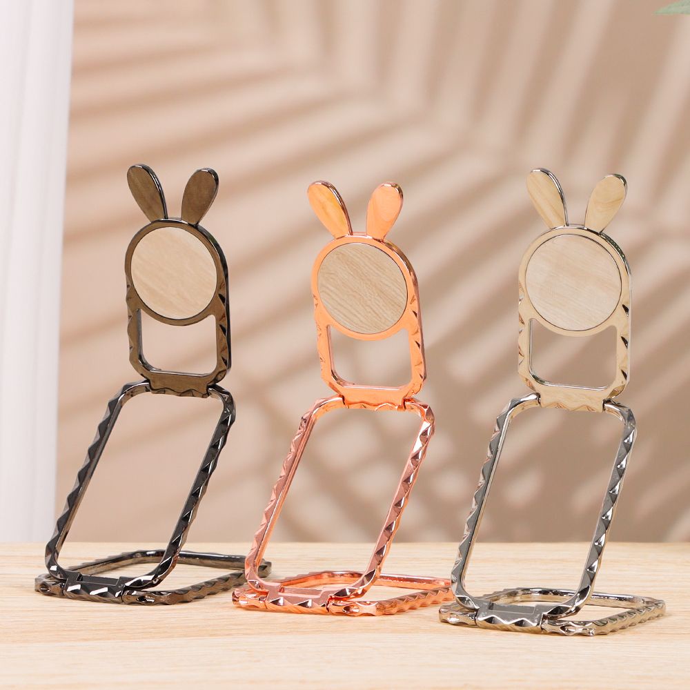 TOP Ultra Thin Mobile Phone Holder Grip Stand Folding Magnetic Universal Rabbit 360 Rotation Back Sticker Ring Buckle/Multicolor