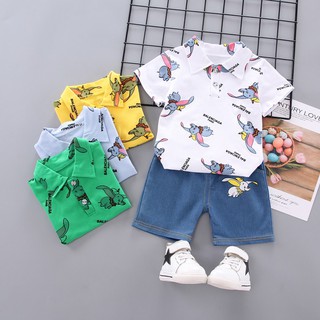 Set Kaos T Shirt Casual Lengan Pendek Gambar  Binatang 