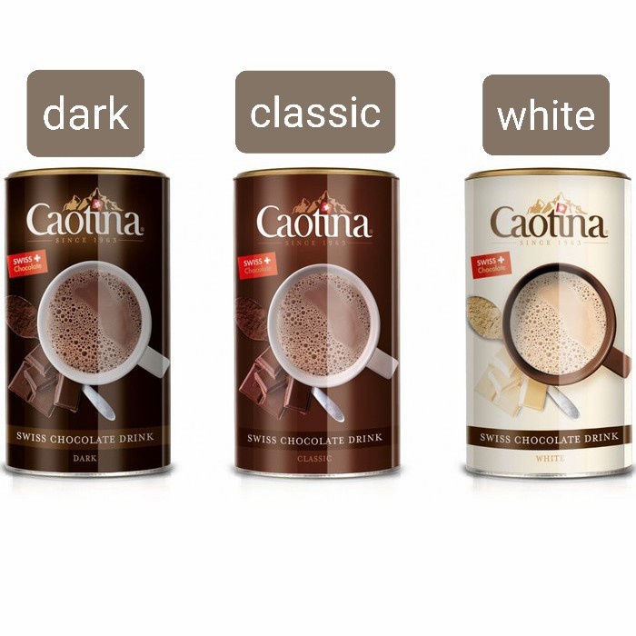 

(BISA COD) Caotina Swiss Chocolate Drink Bubuk Minuman Coklat Classic Dark White - Classic