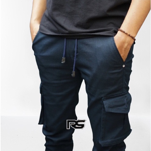 Celana Jogger Cargo Premium - Navy