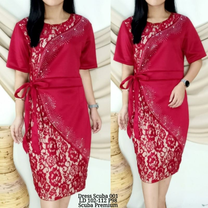 Dress scuba 001 Maroon TS
